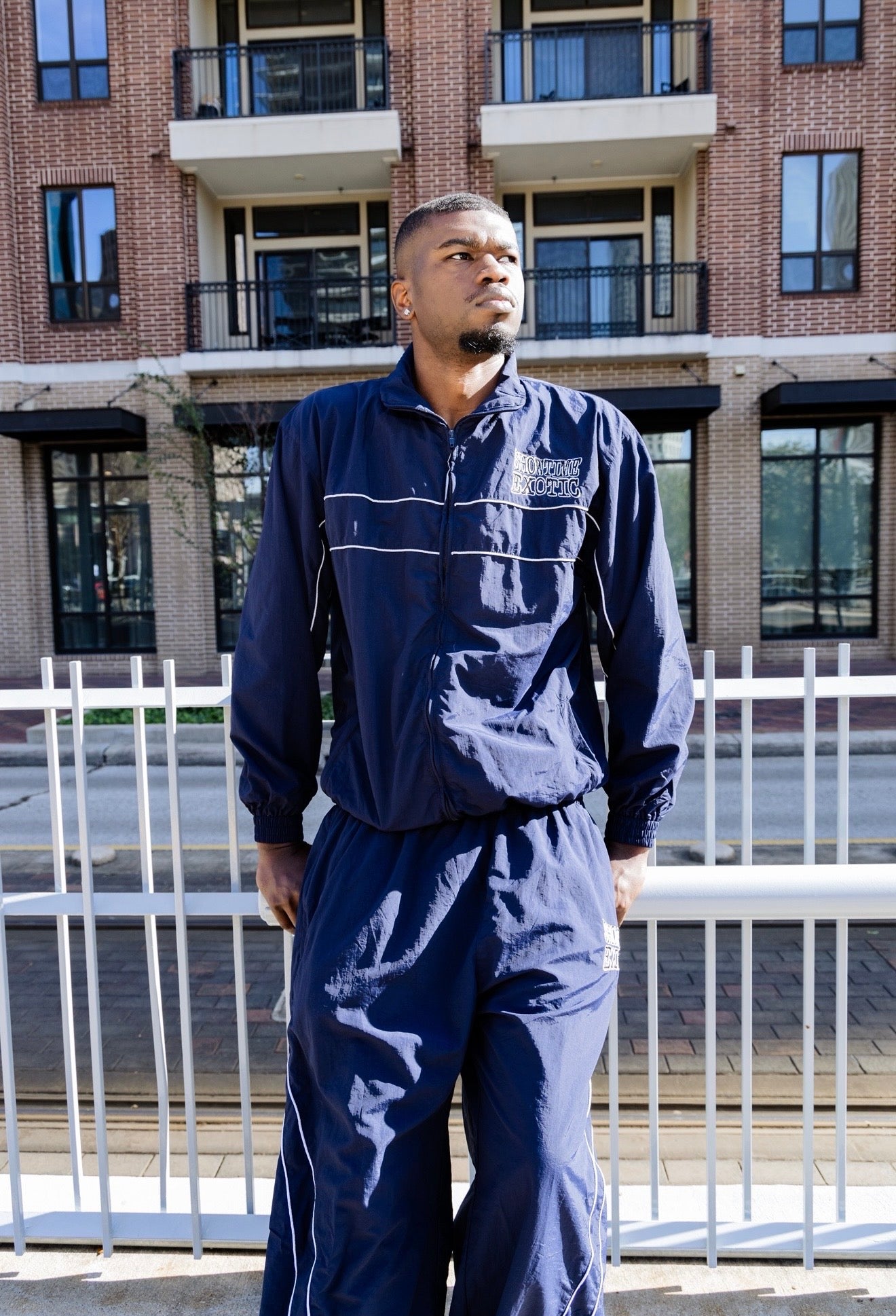 NAVY EXOTIC WINDBREAKER